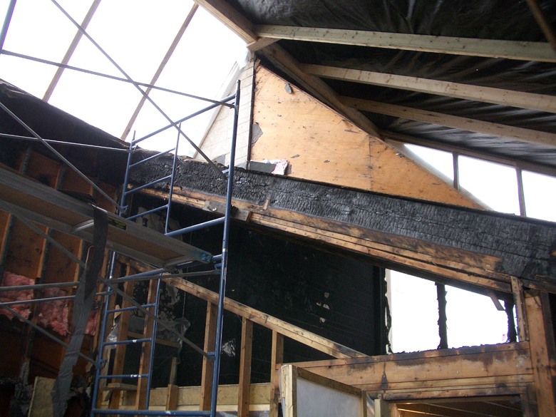 Unit 7 Architecture | Projects - Victoria Beach Summer Home V - DETAIL OF EXISTING FIRE-DAMAGED ROOF CONDITION