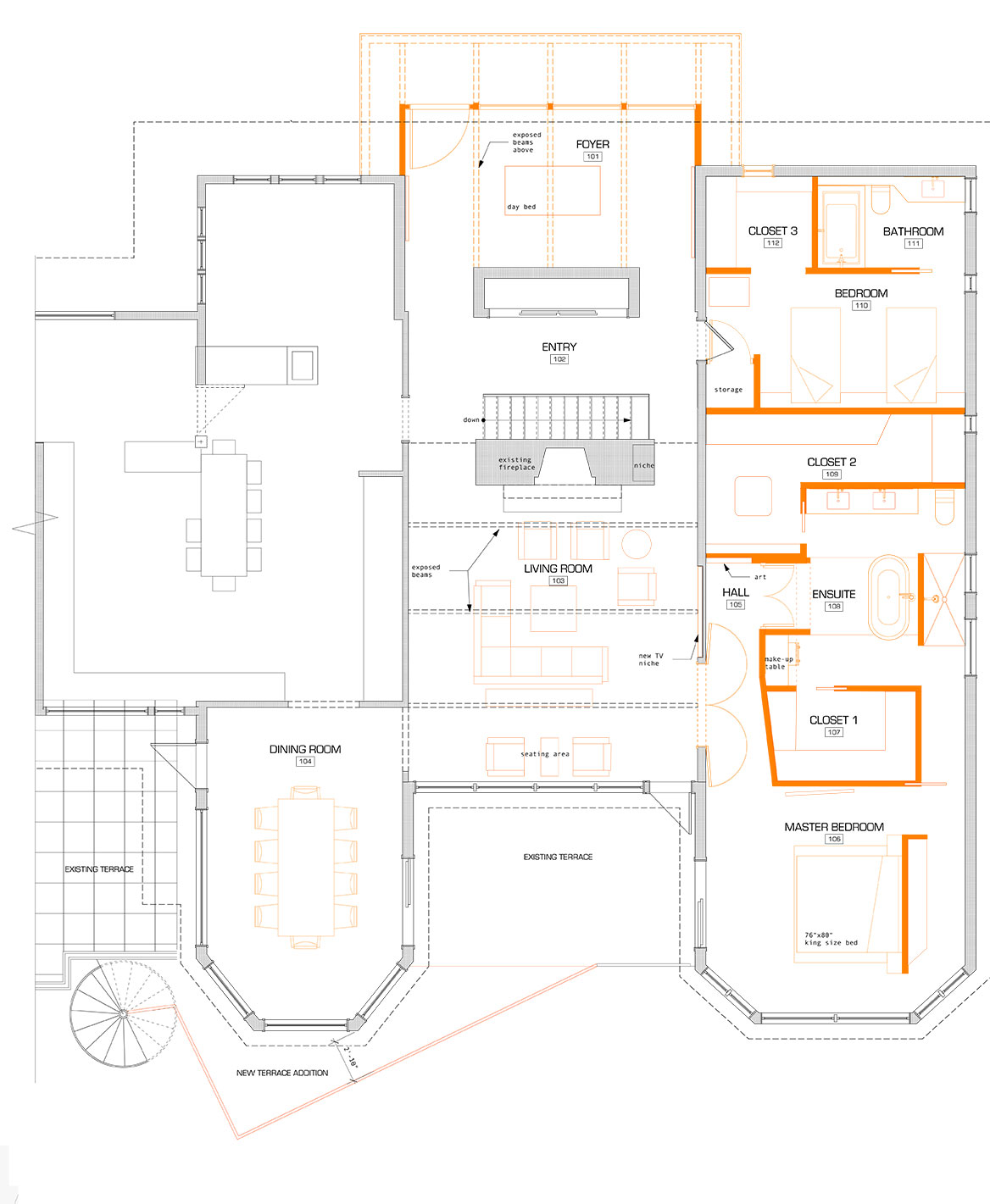 Unit 7 Architecture | Projects - South Drive Residence M - CONCEPT FLOOR PLAN 