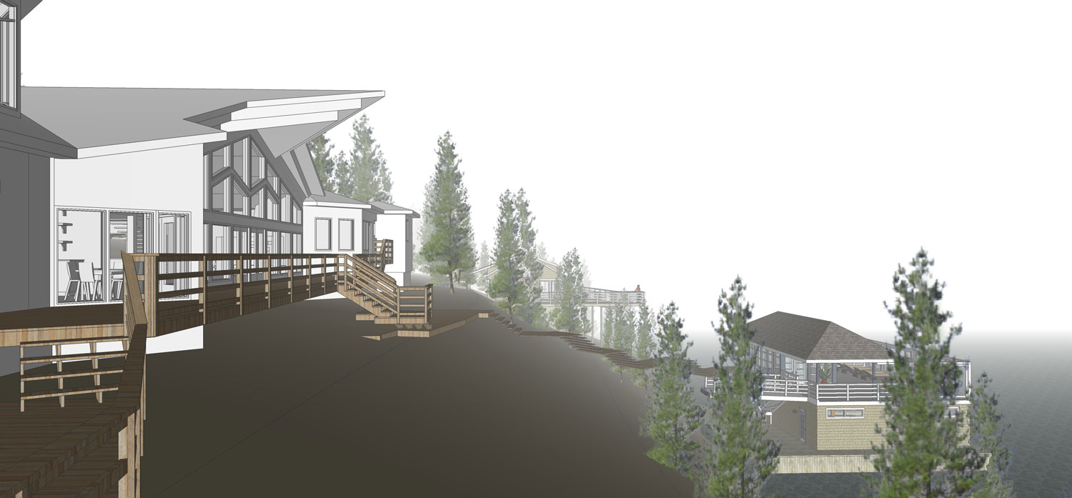 Unit 7 Architecture | Projects - Lake of the Woods Summer Home - REAR AND DOCK HOUSE RENDERING